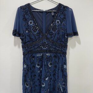 AIDAN MATTOX - EMBROIDERED NIGHT GOWN - SIZE 4